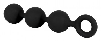 Чёрная анальная цепочка Lust Anal Beads - 19,5 см.